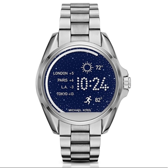 💕SOLD💕 Michael Kors Silver Bradshaw Smart Watch - Picture 2 of 8
